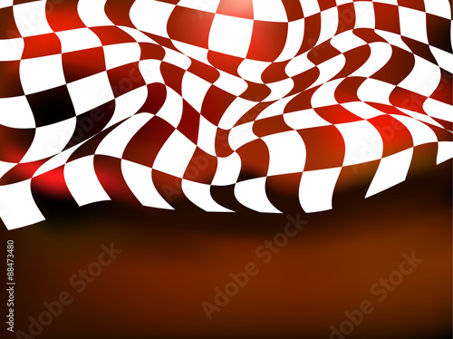 race background checkered flag wave design © am54