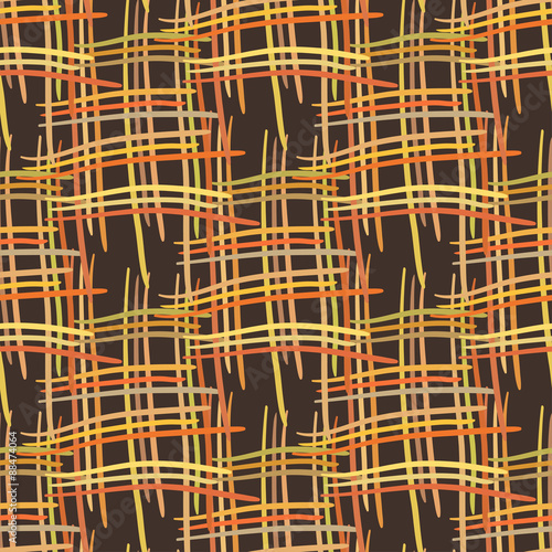 Abstract decorative wooden striped textured basket weaving background. Seamless pattern. Vector.