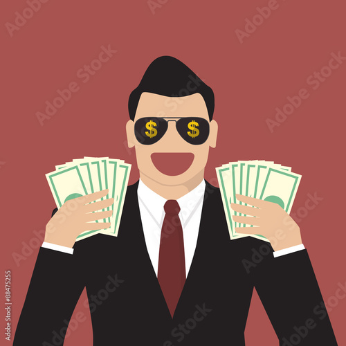 Businessman hands holding banknotes