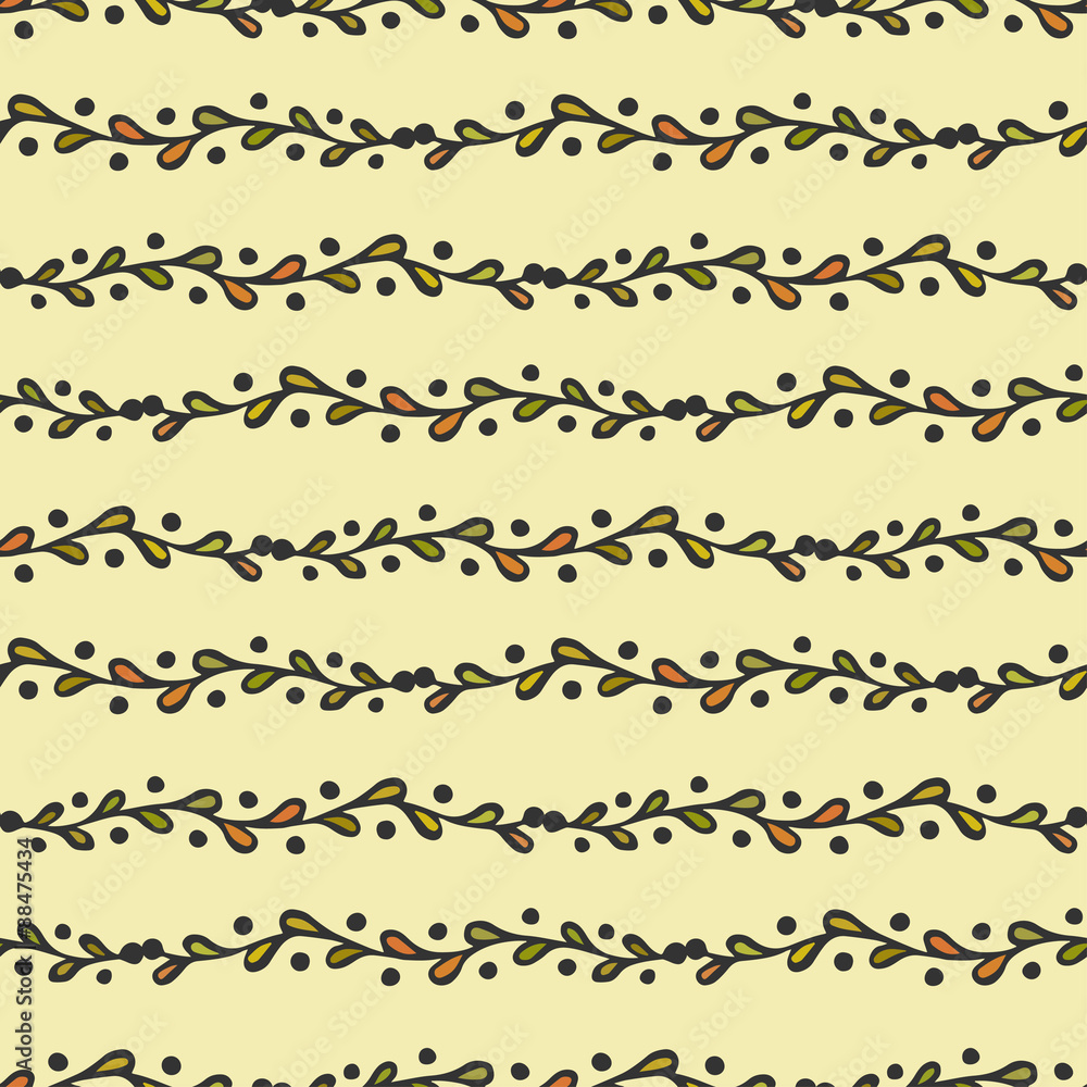 Ethnic seamless pattern with ornamental leaves. Endless texture, template for fabric, textile, covers, Ethnic seamless pattern with ornamental leaves. Endless texture, template for fabric, textile, covers,