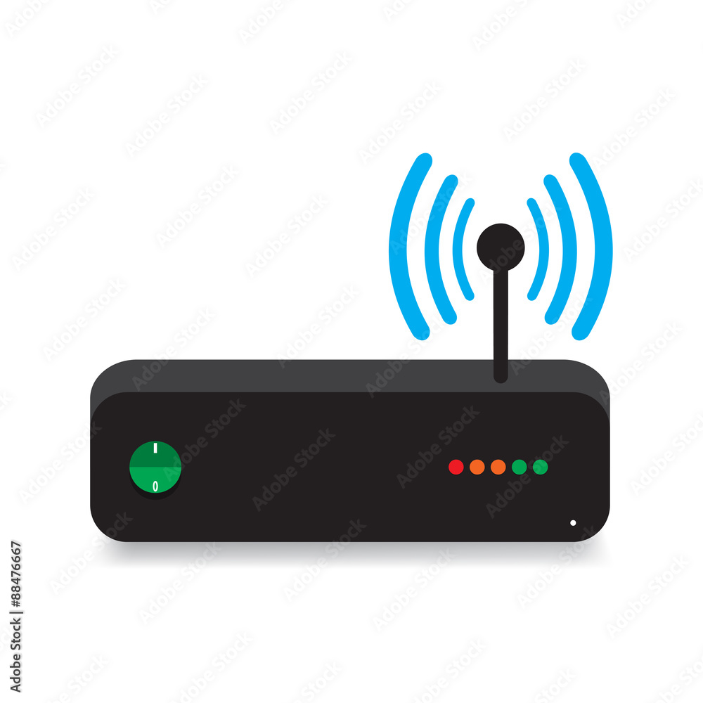 Router, modem connection with shadow Router, modem connection with shadow