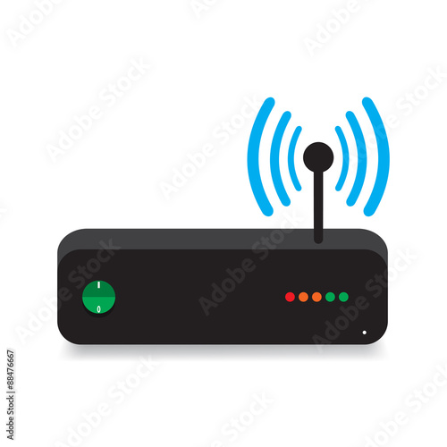 Router, modem connection with shadow