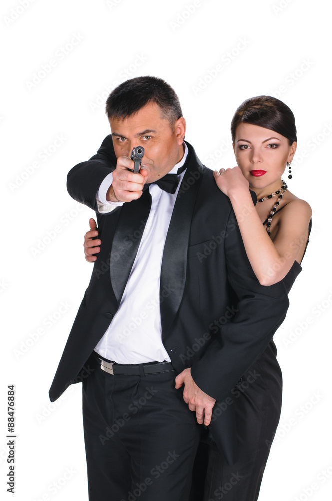 Young couple with gun Young couple with gun