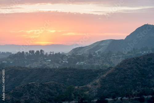 LOS ANGELES, USA - AUGUST 3, 2014 - los angeles view from observatory photo