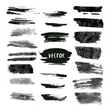 Set of grunge vector and ink strokes. Abstract design elements collection. Hand drawn smears
