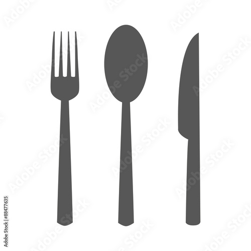 fork spoon knife icon set