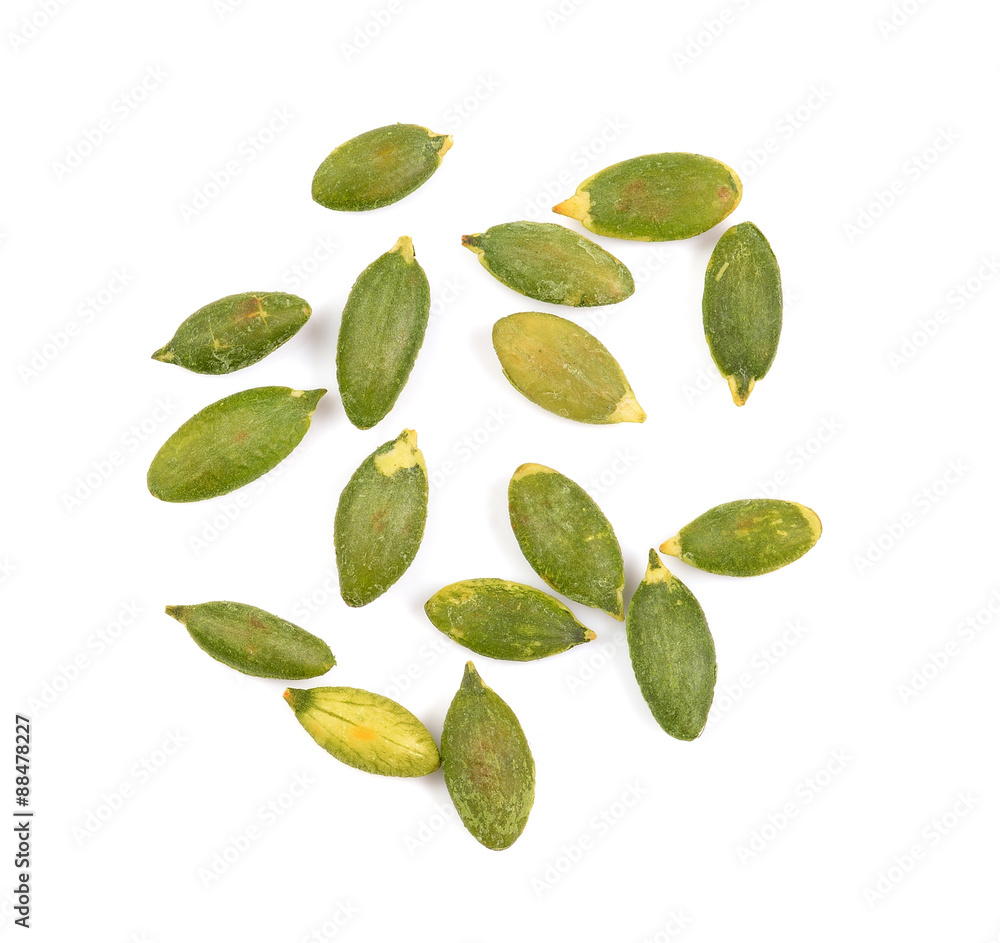 pumpkin seeds on white background pumpkin seeds on white background