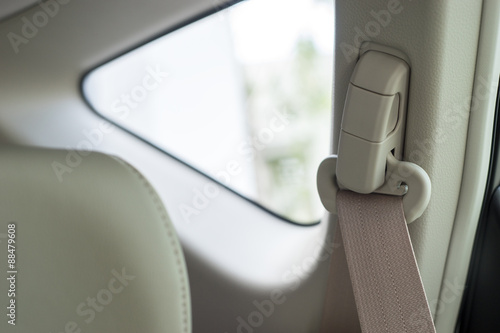 safety belt on a white car
