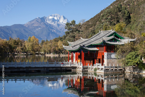 Black Dragon Pool Jade Dragon Snow Mountain in Lijiang, Yunnan,