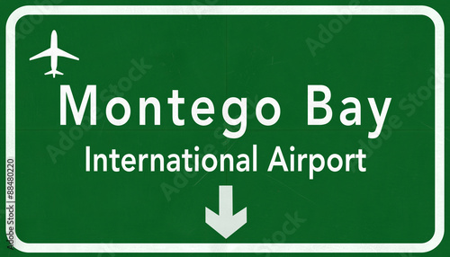 Jamaica Sangster Montego Bay International Airport Highway Sign photo