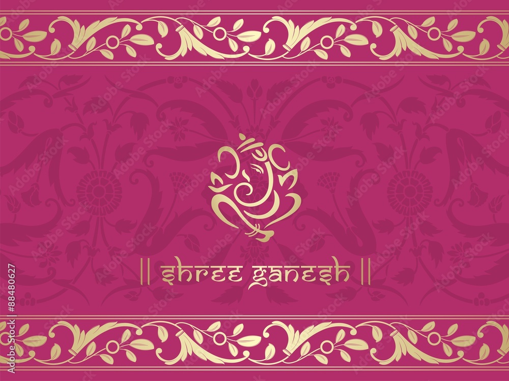 Ganesha, Hindu wedding card, royal Rajasthan, India Ganesha, Hindu wedding card, royal Rajasthan, India