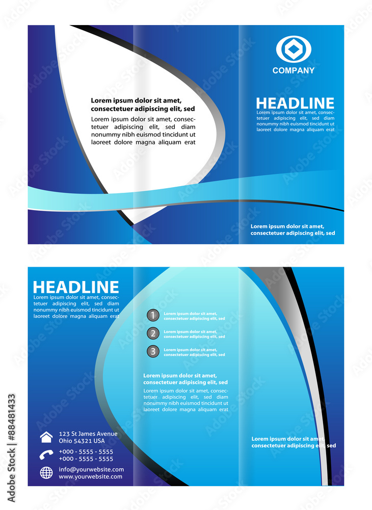 Vector Tri-Fold Brochure Design. Corporate Leaflet, Cover Template
Vector Tri-Fold Brochure Design. Corporate Leaflet, Cover Template