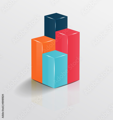 Abstract 3D digital illustration Infographic