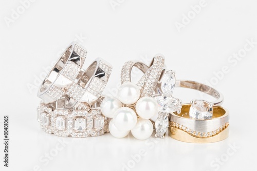Many fashionable women's jewelry - Stock Image macro.