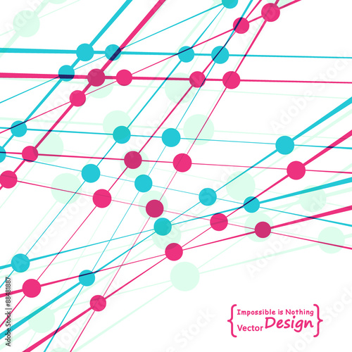 Background lines and dots. Social network