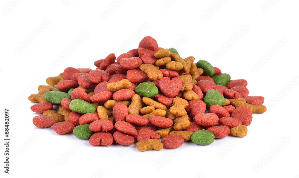 dry dog food isolated on white background dry dog food isolated on white background