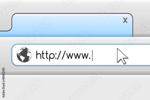 Web browser design with address and navigation bar. Vector illustration.