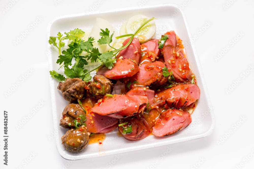 Fried meatballs Made from pork. Thai's snack Fried meatballs Made from pork. Thai's snack