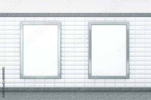 Big Blank Vertical Posters. 3d rendering