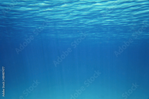 Blue underwater surface and ripples natural scene
