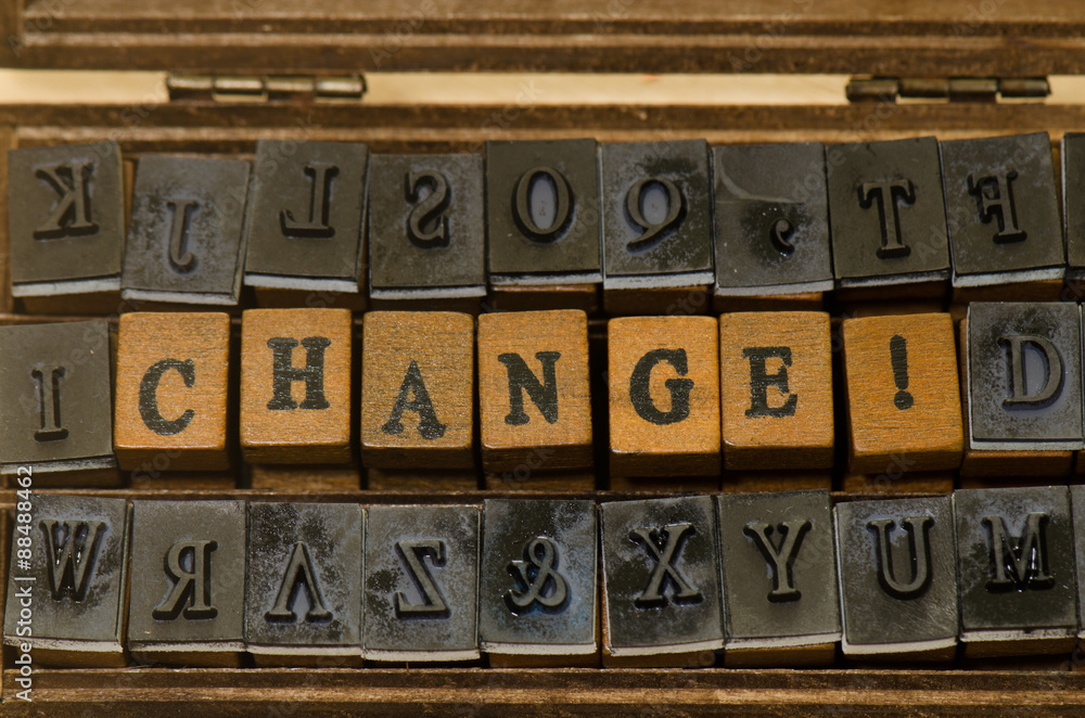 Obraz premium Rubber stamp inspiration word change