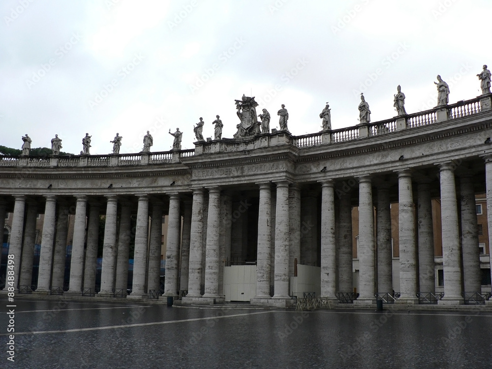 Building with columns and statues in Vatican, Rome, Italy Building with columns and statues in Vatican, Rome, Italy