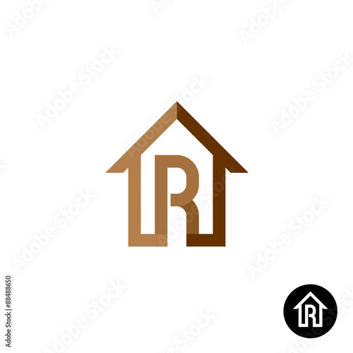 Letter R with house logo