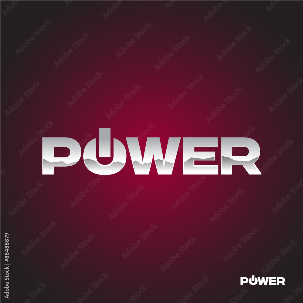 Fototapeta premium Power text logo