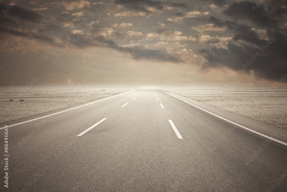 Fototapeta premium Long Asphalt Road