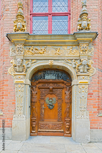 Entrance door in Gdansk, Poland. #88490825
