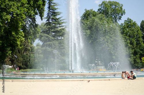 BUDAPEST, HUNGARY, JULY 30, 2015: Singing fountain is one of the