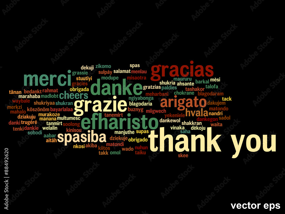 Conceptual thank you word cloud Conceptual thank you word cloud