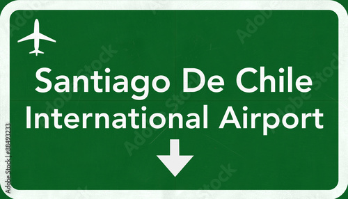 Santiago Chile International Airport Highway Sign photo