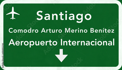 Santiago Chile International Airport Highway Sign photo