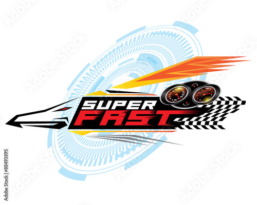Super Fast concept design vector