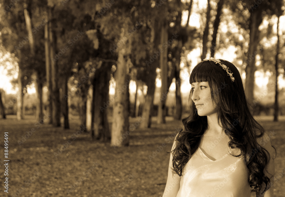 Beautiful maiden in the woods. Beautiful maiden in the woods.