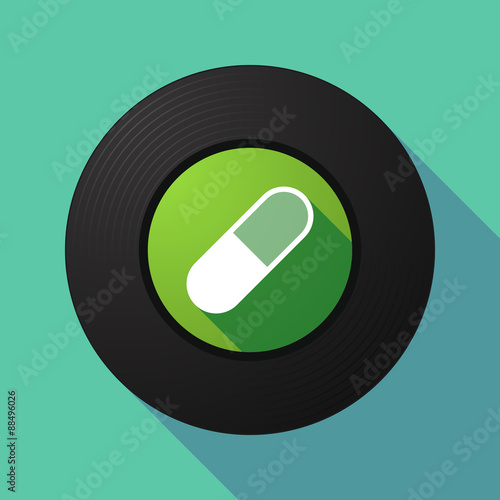 Vinyl record with a pill