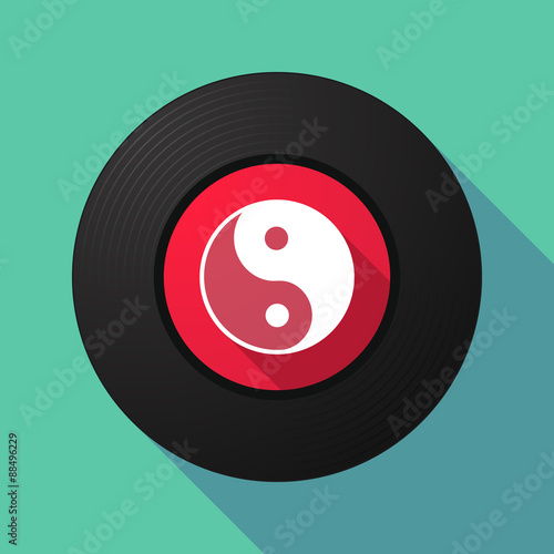 Vinyl record with a ying yang