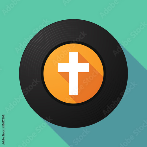 Vinyl record with a christian cross
