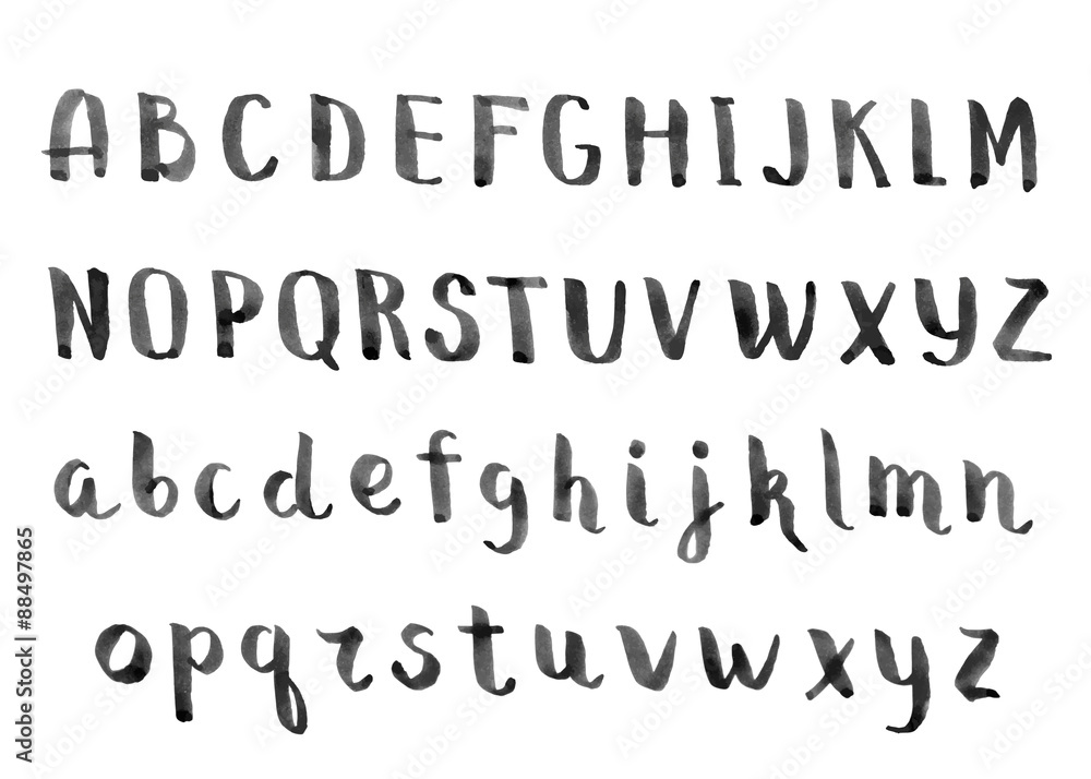 Handmade ink alphabet. Handmade ink alphabet.