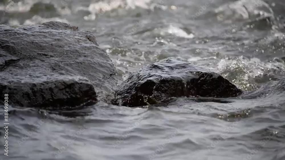 Water Splash on Dark Rocks Water Splash on Dark Rocks