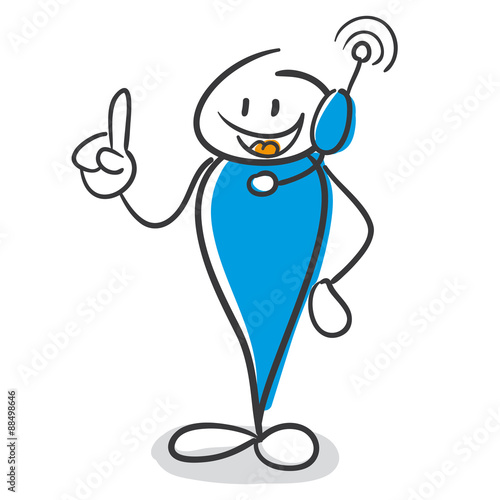 Stick Figure Series Blue