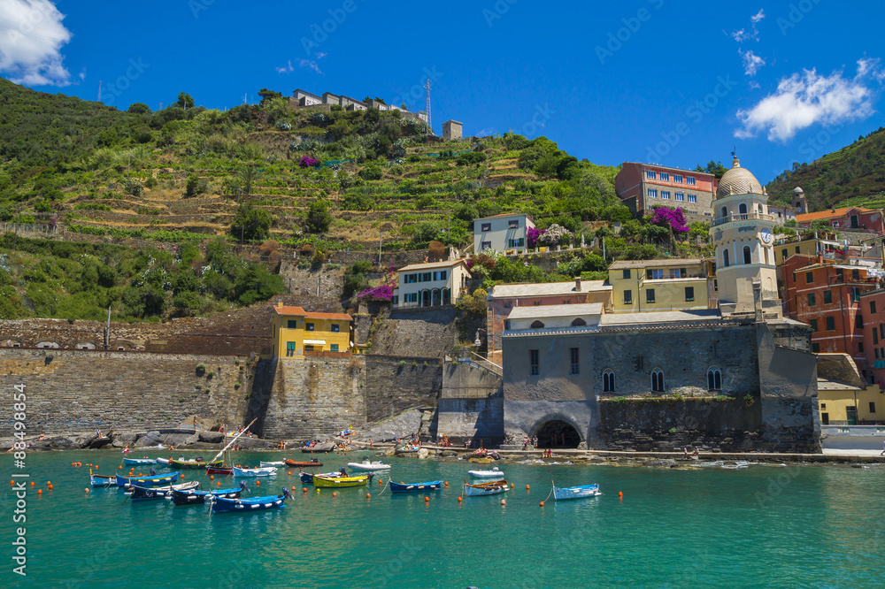 View of Vernazza Village, Cinque Terre, northern Italy