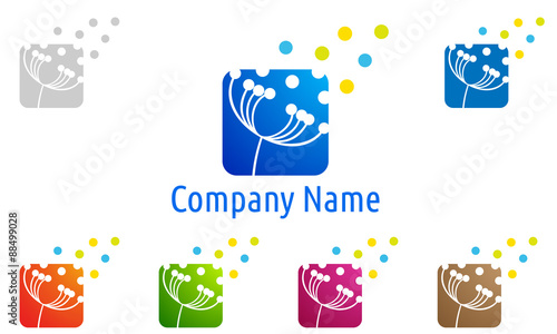 dandelion, flower, finance, fashion, logo