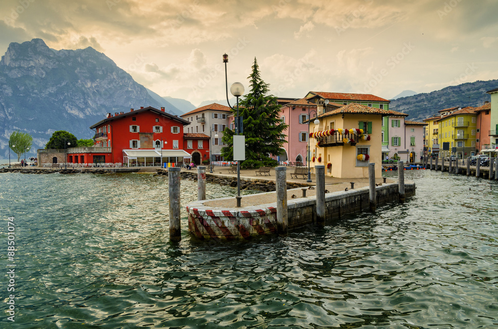 town Torbole at Lake Garda, Italy