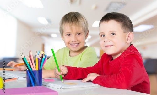 School children, background, beautiful.