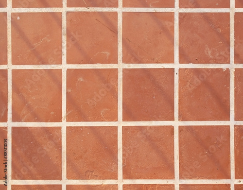 Terracotta floor square tile background texture