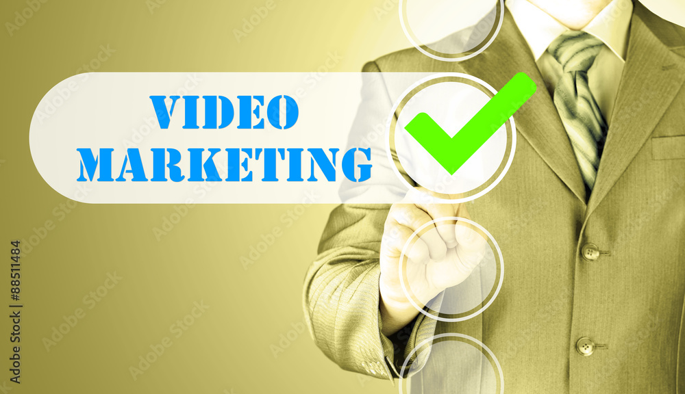 business man pressing checkbox Video Marketing business man pressing checkbox Video Marketing