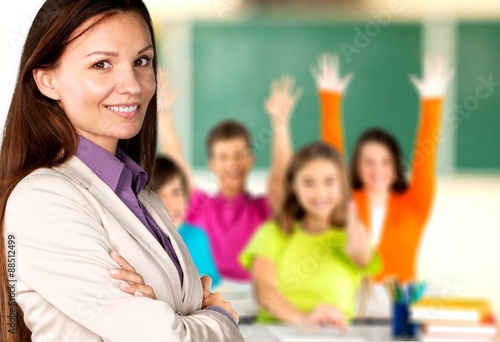 Fotografie Teacher, school, smiling.