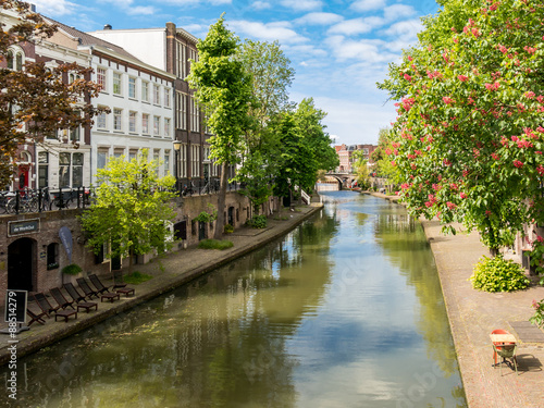 Oudegracht canal in Utrecht, the Netherlands